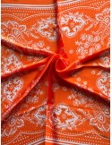 Carré de soie motifs bandana orange