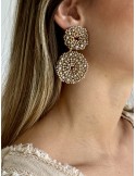 Boucles d'oreilles beige acier inoxydable bijoux