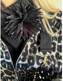 Broche fleur noire