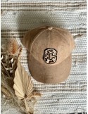 Casquette beige C léopard