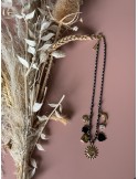 Collier charms soleil noir