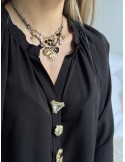 Collier charms abeille noire