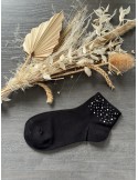 Chaussettes noires à strass