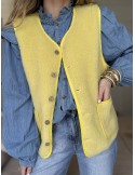 Gilet en moumoute jaune