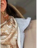 Boucles d'oreilles coeurs marron - camel