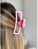 Barrette coeur rose