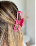 Barrette coeur fuchsia