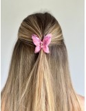 Barrette papillon rose