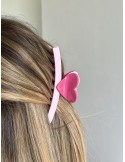 Barrette coeur rose