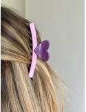 Barrette coeur violette