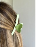 Barrette coeur verte