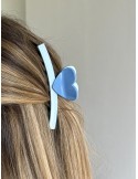 Barrette coeur bleue