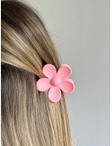 Barrette fleur rose