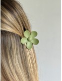 Barrette fleur kaki