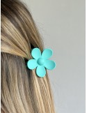 Barrette fleur turquoise